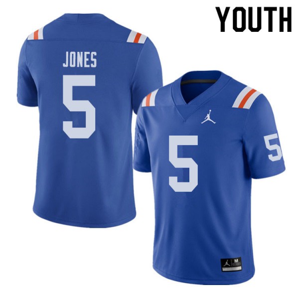 Jordan Brand Youth #5 Emory Jones Florida Gators Throwback Alternate College Football Jerseys Royal